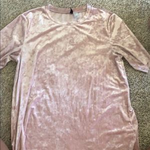 Oversized Pink Velvet T-Shirt